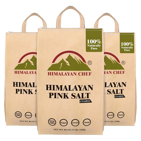 Himalayan Chef Pink Salt Coarse - 5 lbs Bag | Pack of 3